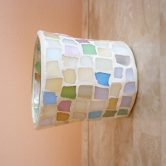 Small Candle Holder Cream & Pastels - Picture 4 of 6